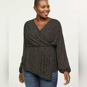 Lane Bryant Illusion Shimmer Top Size 28